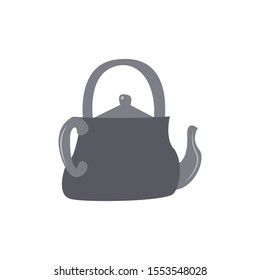 cartoon illustration, ancient pot for cooking water