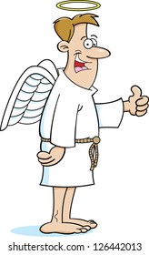 Cartoon illustration of an angel.