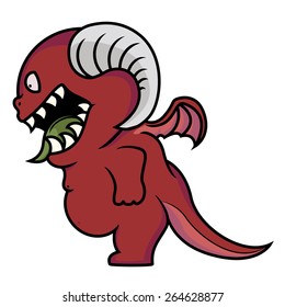 Cartoon illustration of angry demon