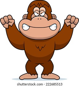 A cartoon illustration of an angry looking bigfoot.