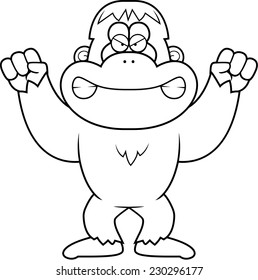 A cartoon illustration of an angry looking bigfoot.