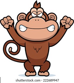 A cartoon illustration of an angry looking monkey.