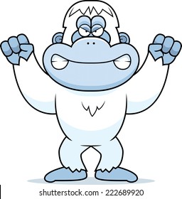 A cartoon illustration of an angry looking yeti.