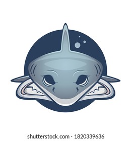 cartoon illustration of an angry shark
