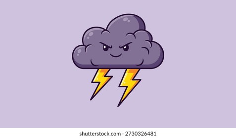 A cartoon illustration of an angry storm cloud with lightning bolts, representing bad weather or a bad mood.