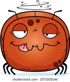 A cartoon illustration of a ant looking drunk.