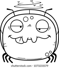 A cartoon illustration of a ant looking drunk.