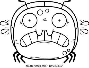 A cartoon illustration of a ant looking scared.