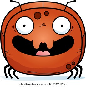 A cartoon illustration of a ant smiling.