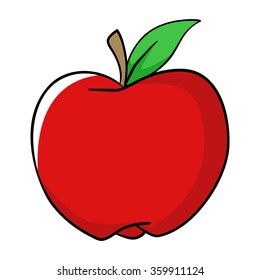 Cartoon illustration of an apple