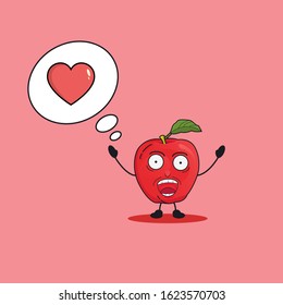 cartoon illustration of apple mascot design