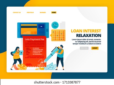 Cartoon illustration of apply for a credit card installment payment hold with mobile. Late payment requests and penalty breaks. Vector design for landing page website web banner mobile apps poster