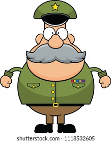 Cartoon Illustration Of An Army General. 