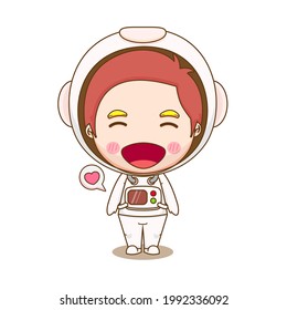 Cartoon Illustration Of Astronaut Smiling