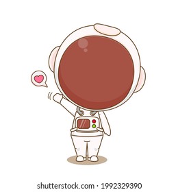 Cartoon Illustration of Astronauts saying Hello