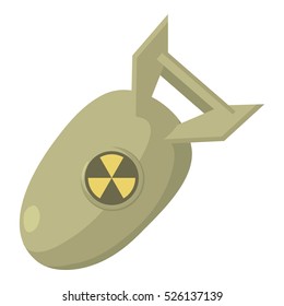 Cartoon illustration of atomic bomb vector icon for web