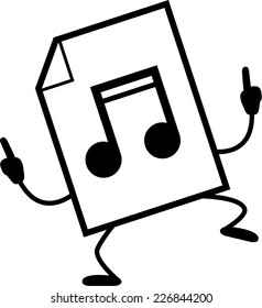 A cartoon illustration of an audio file dancing.