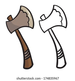 Cartoon Illustration Of An Axe