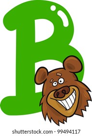 cartoon illustration of B letter for bear