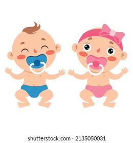 Cartoon Illustration Of A Baby