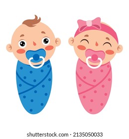 Cartoon Illustration Of A Baby