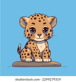 Eine Cartoon-Illustration eines Babycheetah.