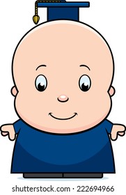 A Cartoon Illustration Of A Baby Genius In A Professor Outfit.