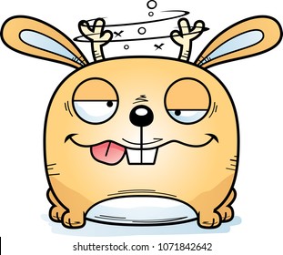 A cartoon illustration of a baby jackalope with a goofy expression.