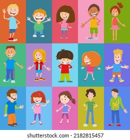 Ilustración de dibujos animados de fondo o de diseño de papel decorativo con personajes adorables para niños