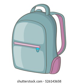 Cartoon illustration of backpack vector icon for web