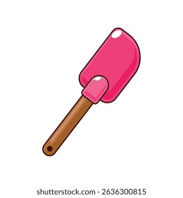 cartoon illustration of baking silicone spatula