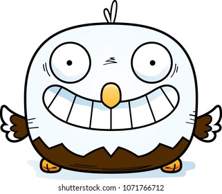 A cartoon illustration of a bald eagle looking happy.