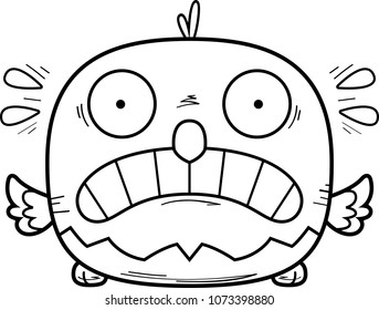 A cartoon illustration of a bald eagle looking scared.