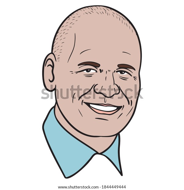 Cartoon Illustration Bald Man Head Avatar Stock Vector (Royalty Free ...