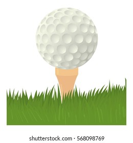 Cartoon illustration of ball for golf vector icon for web