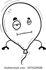 A cartoon illustration of a balloon with a bored expression.