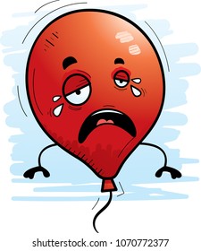 A cartoon illustration of a balloon crying.