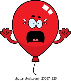 A cartoon illustration of a balloon looking scared.