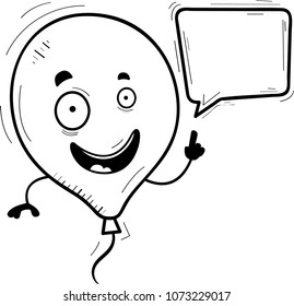 A cartoon illustration of a balloon talking.
