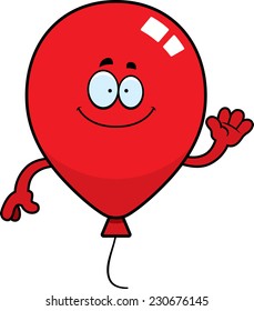 A cartoon illustration of a balloon waving.