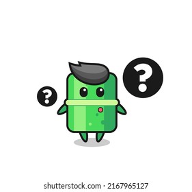 Cartoon Illustration of bamboo with the question mark , cute style design for t shirt, sticker, logo element