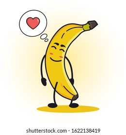 cartoon illustration of banana mascot with various expression