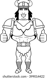 A cartoon illustration of a barbarian man giving a thumbs up sign.