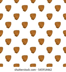  Cartoon illustration of baseball glove vector pattern for web
