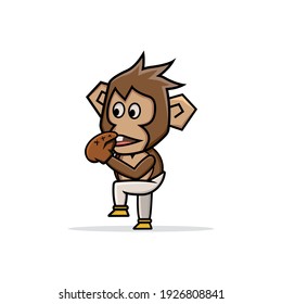 cartoon illustration of baseball monkey