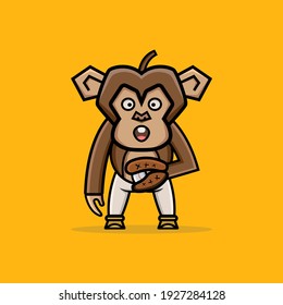 cartoon illustration of baseball monkey
