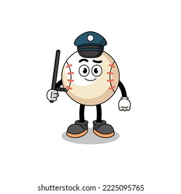 Cartoon Illustration of baseball police , character design