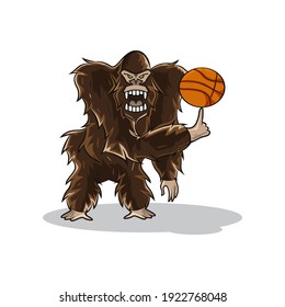 ilustración de un gorila de baloncesto