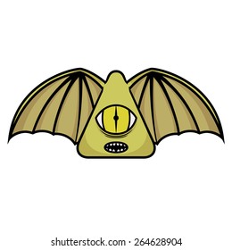 cartoon illustration of bat like monster