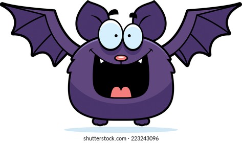 A cartoon illustration of a bat looking happy.